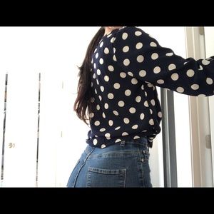 Polka dot blouse. Very comfortable material.
